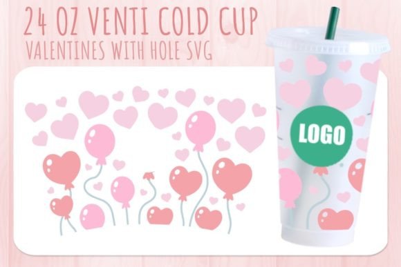 Balloons Valentine’s Cup SVG 24oz