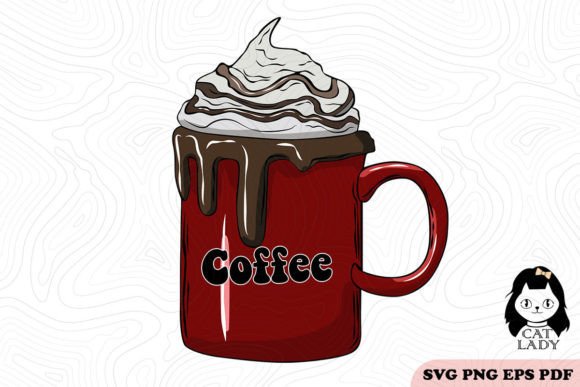 Christmas Coffee Cup SVG PNG Sublimation
