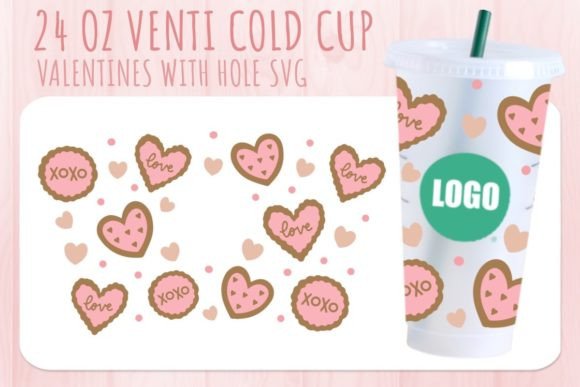 Cookie Valentine’s Cup SVG 24oz