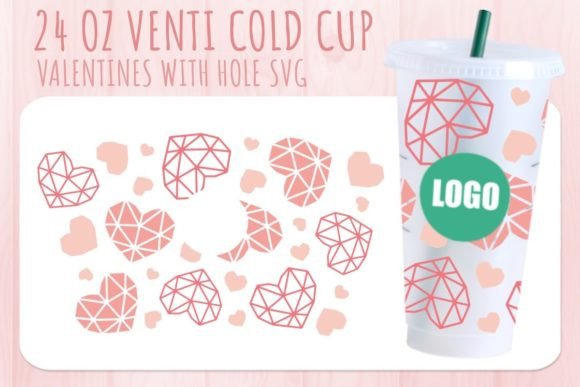 Diamond Heart Valentine’s Cup SVG 24oz