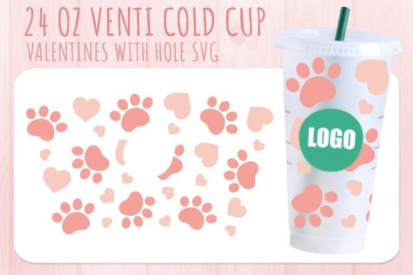 Dog Paws Valentine’s Cup SVG 24oz