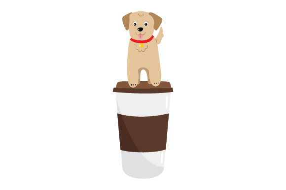 Dog Sitting on Coffee Cup