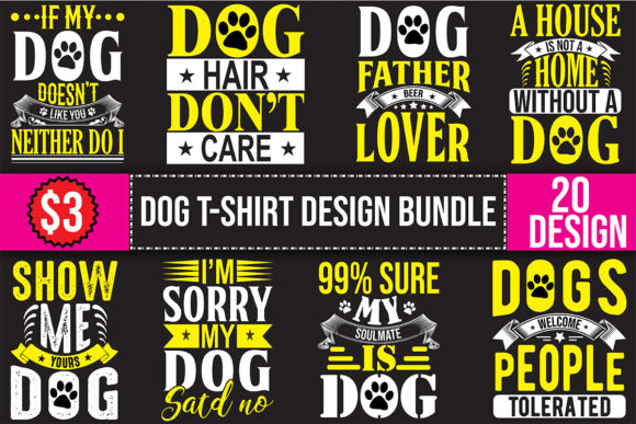 Dog T-Shirt Design Bundle