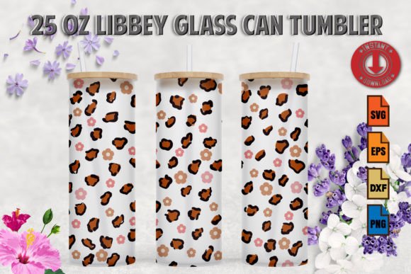 Flowre Leopard 25oz Frosted Tumbler SVG