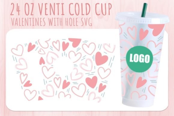 Heart Valentine’s Cup SVG 24oz