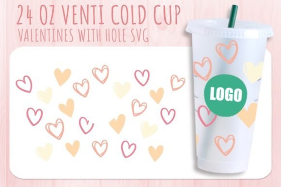 Hearts Valentines for a Starbucks Cup SVG