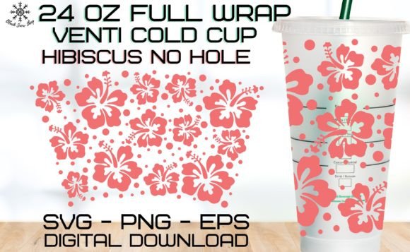 Hibiscus Wrap Venti Cold Cup SVG