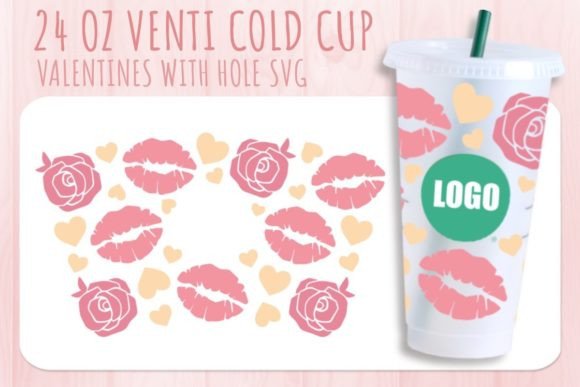 Kiss Rose Valentine’s Cup SVG 24oz