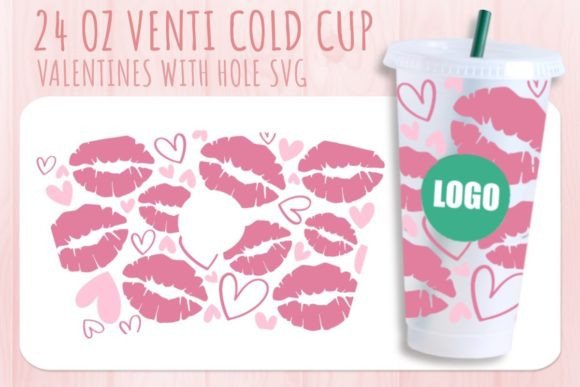 Kiss Valentine’s Cup SVG 24oz