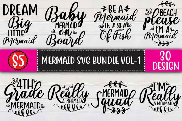 Mermaid SVG Bundle Vol-1