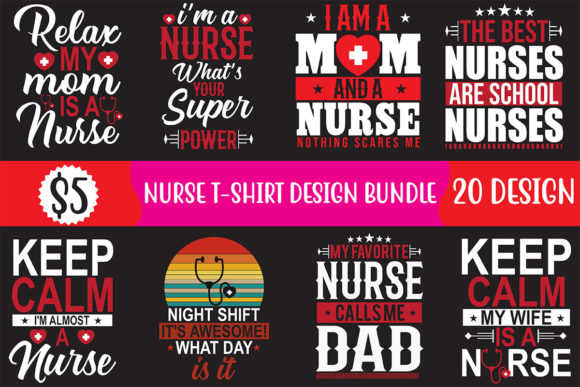 Nurse T-Shirt Design Bundle