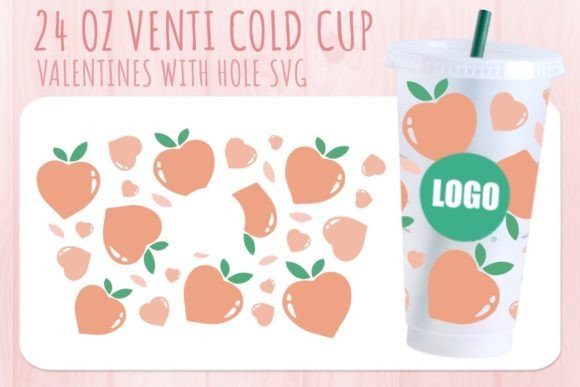 Peach Valentine’s Cup SVG 24oz