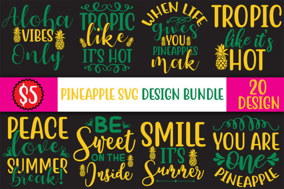 Pineapple SVG Design Bundle
